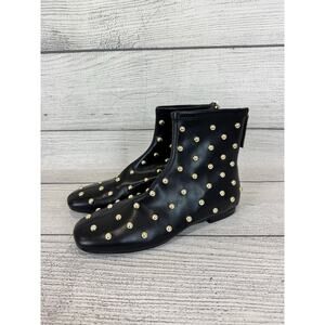 Scoop Women's Black & Gold Studded Booties Size 9.5
